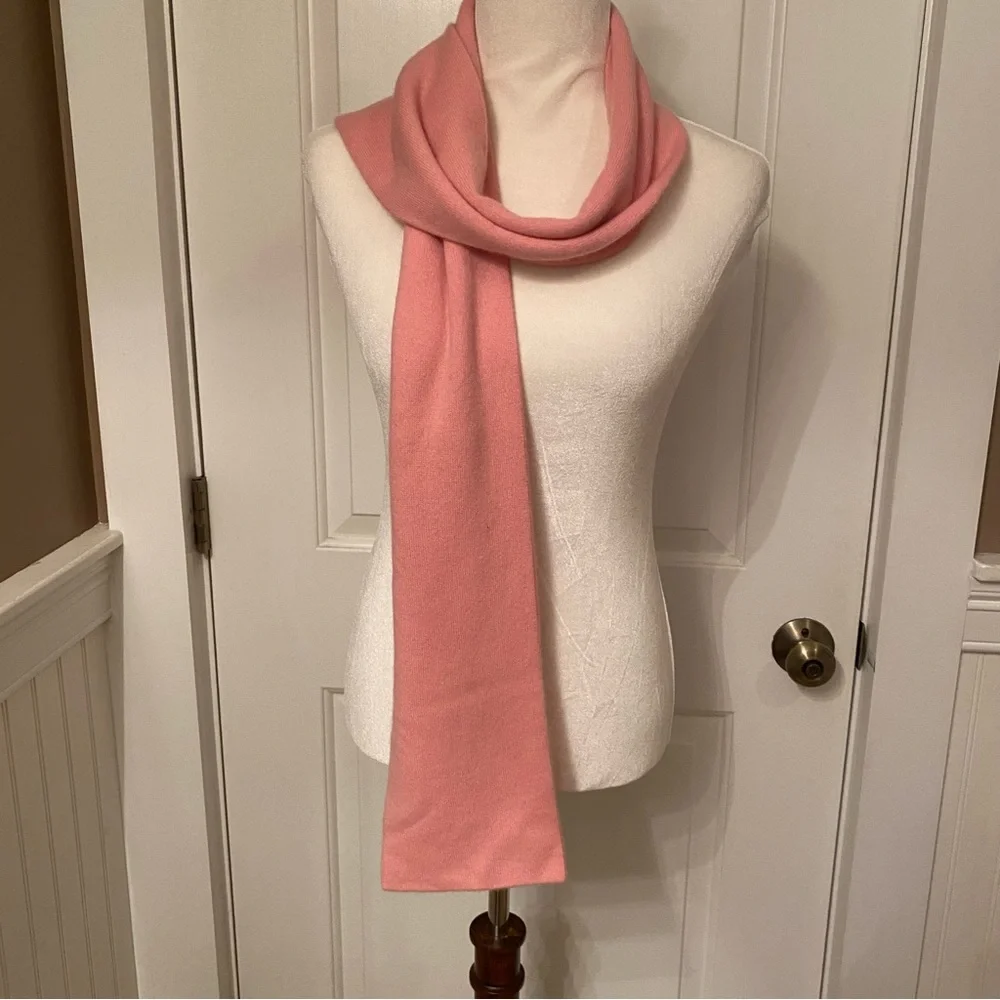TALBOTS SCARF PINK DOUBLE SIDED CASHMERE LONG RECTANGLE ACCESSORY 2 COLOR